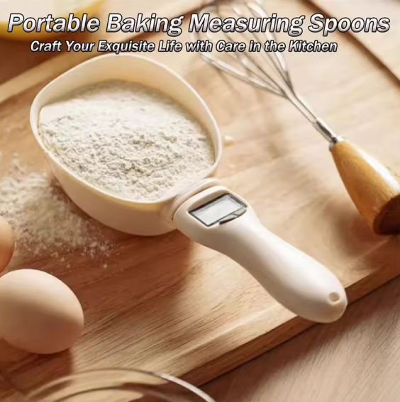 2-in-1 Precision Kitchen Scale & Detachable Measuring Spoon